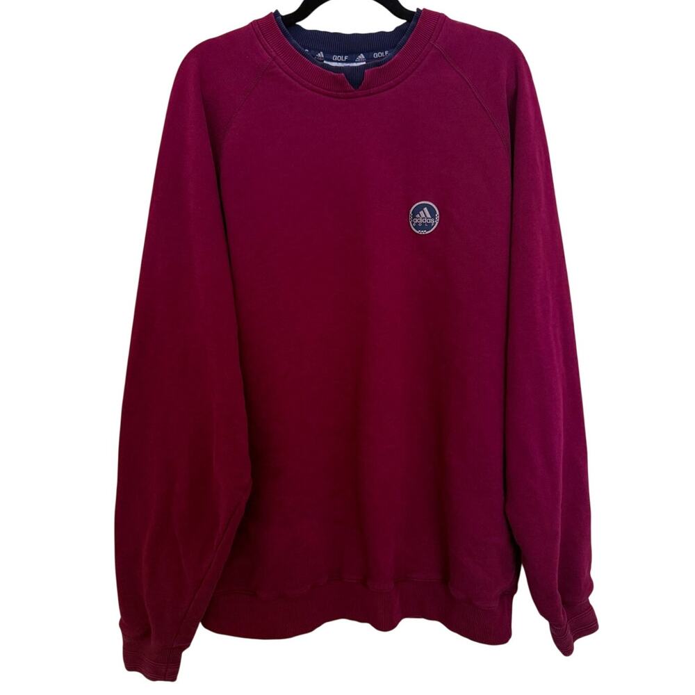 Adidas Golf Burgundy Embroidered Sweater Size Large Vintage 90s Crewneck Unisex